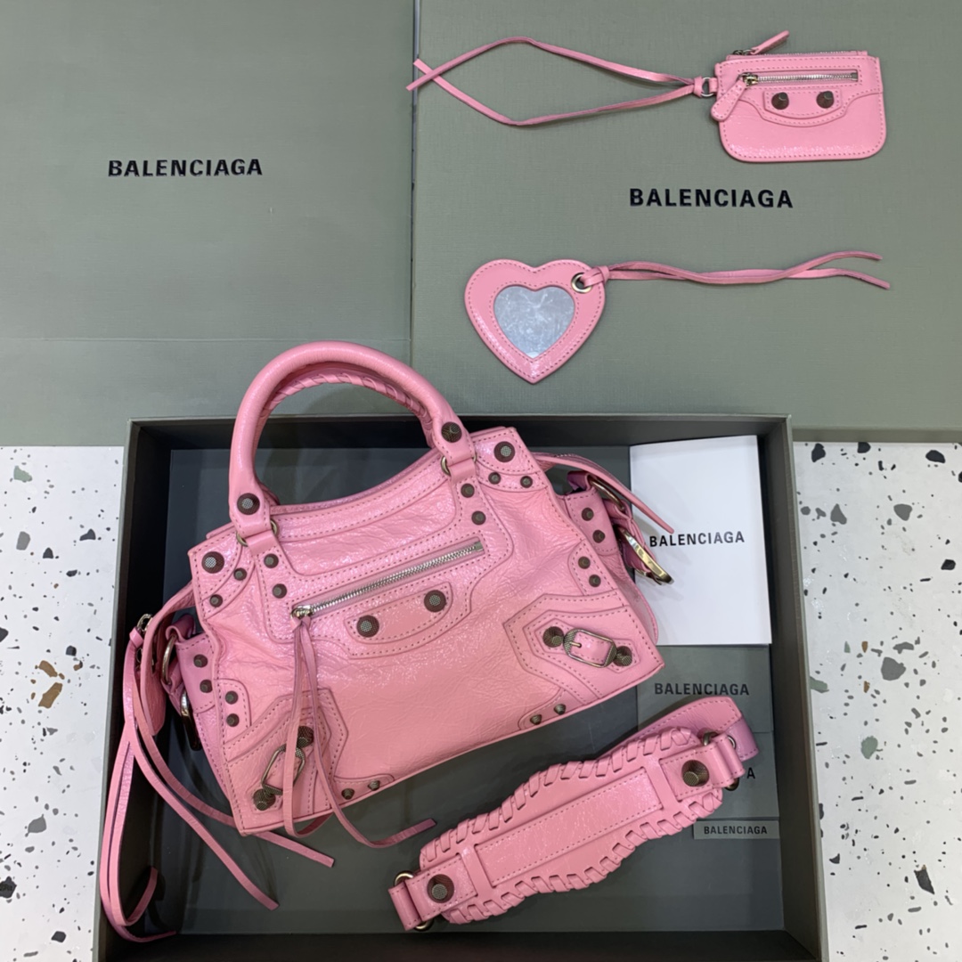 Balenciaga Neo Cagole XS Handbag Shoulder Bag Pink